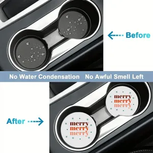Set de sous-verres pour porte-gobelet auto, tapis antidérapants absorbants pour habitacle.