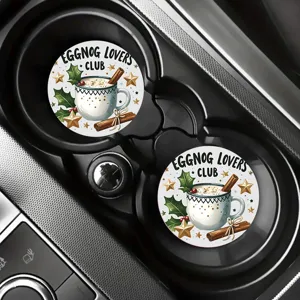 Christmas silicone car cup coaster round anti-slip mat for auto interior decoration