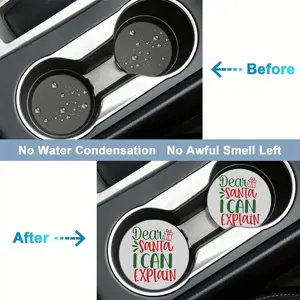 Christmas silicone car cup holder coasters waterproof anti-slip mats auto decor
