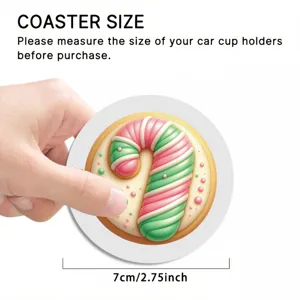 Car cup coaster round silicone coaster cute Christmas cookie design 7cm vehicle mat accessory