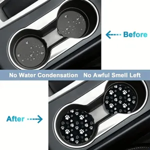 Silicone car cup coaster absorbent anti-slip mat for automotive interior universal cup holder 2pcs