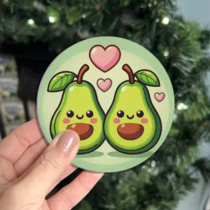 Sottobicchiere in silicone con simpatico avocado cartone animato per tazze da caffe