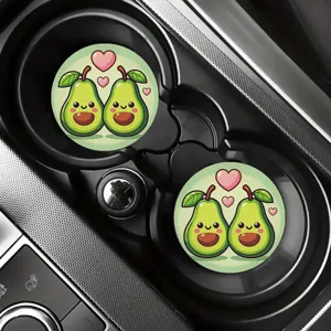 Simpatici sottobicchieri auto avocado cartone animato tappetini silicone 2 pz set