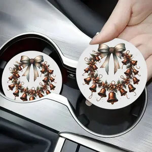 Natale sottobicchiere auto silicone campana fiocco portabicchieri tappetino auto deco