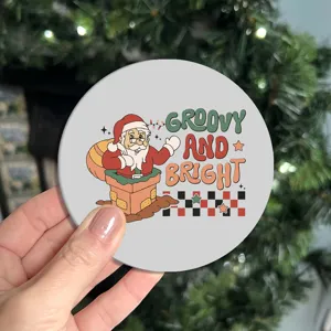 Weihnachten Retro Weihnachtsmann Silikon Auto Tassenhalter Untersetzer, rutschfeste Matte.
