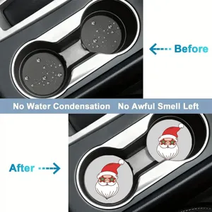 Universal cartoon car cup coaster absorbent anti-slip mat for automotive interior decor.