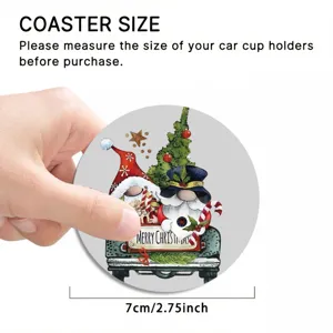 Christmas car cup coaster 7cm silicone auto drink holder pad festive holiday tree design