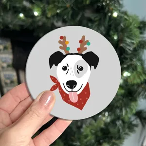 Cute cartoon dog leather car coaster anti-scald drink mat cute holiday decoration tea pad