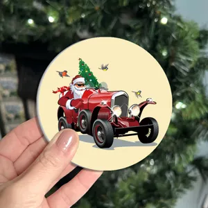 Navidad Papa Noel Coche Posavasos Cerámica Absorbente Taza Estera Accesorio Coche Interior