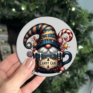 Christmas gnome coffee cup coaster car silicone pad holiday decorative coaster details