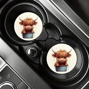 Auto Onderzetter Siliconen Schattig Cartoon Bedrukt Antislip Bekerhouder Mat Auto Accessoires