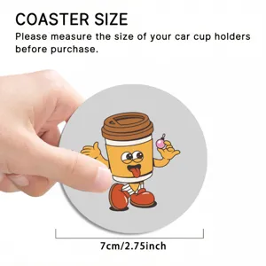 Cute cartoon car cup holder coaster 7cm anti slip pad for automotive interior accessories