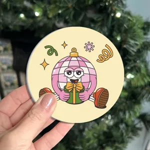 Lindo posavasos de coche bola disco, alfombrilla portavasos de dibujos animados.