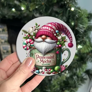 Christmas gnome car cup holder coaster festive silicone coffee mug pad holiday table decor