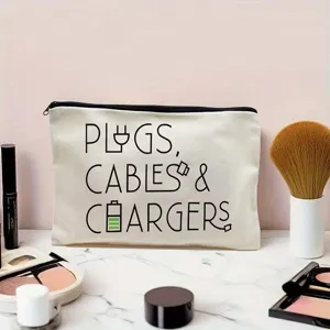 Trousse de maquillage en toile pochette de voyage zippée organisateur pour accessoires électroniques