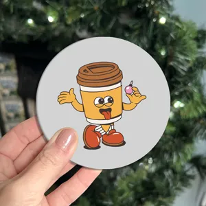 Christmas car cup holder coaster cartoon coffee cup anti-slip mat vehicle interior accessory