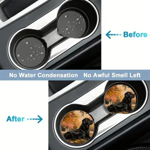 Car cup coasters absorbent anti-slip inserts for vehicle interior drink holders 2pcs