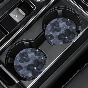 Sottobicchieri rotondi per auto tappetini antiscivolo termoisolanti accessori 2pz