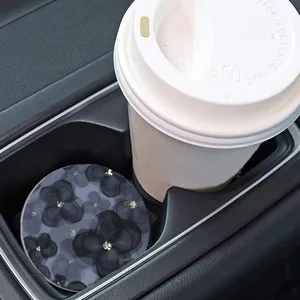 Sottobicchiere per auto antiscivolo rotondo in silicone tappetino tazza interni veicolo.