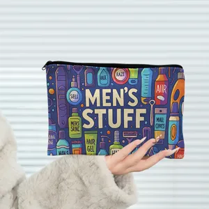 Canvas Cosmetic Bag Travel Makeup Pouch Portable Toiletry Organizer Cute Floral UFO Turtle Game Print Zipper Storage Bag