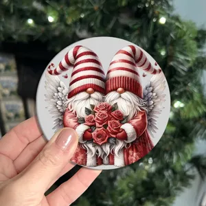 Christmas gnome silicone coaster for car cup holder, cute festive coffee mat for daily use