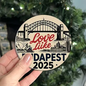 Round decorative coaster crystal velvet coffee cup mat with city landmarks design for home 2025