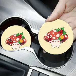 Silicone Car Coaster Cute Cartoon Anti Slip Cup Mat For Auto Interior Drink Holder Table Coffee Cup Pad Home Kitchen Decor