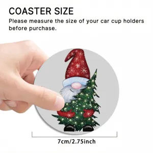 Christmas gnome car cup coaster silicone anti-slip mat for auto vehicle cup holders 7cm