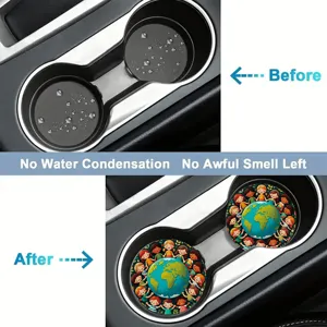 Auto Tassenhalter Untersetzer mit niedlichem Cartoon Kinder Erde Design Detailansicht ansehen.