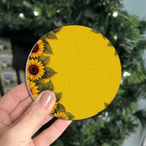 Runder Sonnenblumen Auto Tassen Untersetzer hitzebeständige Kaffeetasse Matte für Tisch