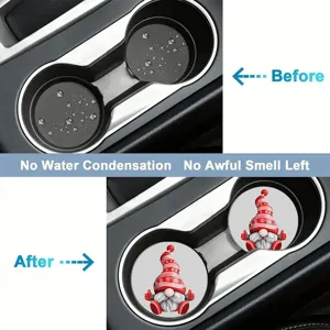 Christmas silicone car cup coaster anti-slip mat holiday auto interior decoration