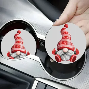 Christmas gnome car cup coasters cute festive silicone auto cup holder inserts mats