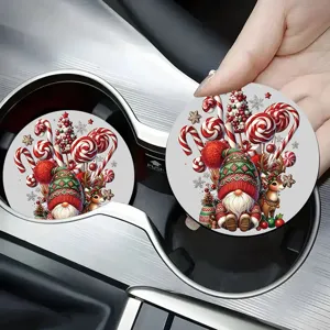 Weihnachten Auto Tassen Untersetzer süße Wichtel Rentier Getränke Halter Matte 2Stk Neu