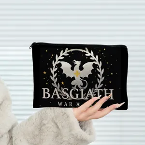 Canvas pencil case cosmetic makeup bag zipper storage pouch daily portable stationery organizer