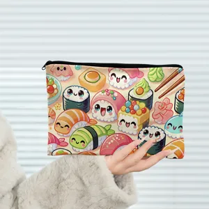 Süße Sushi Make-up Tasche mit Reißverschluss, tragbarer Kosmetikorganizer für Damen Alltag.