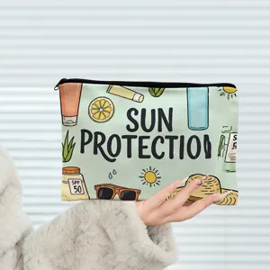 Tragbare Damen Segeltuch Kosmetiktasche Trendige Reise Kosmetik Aufbewahrungstasche Cartoon Sushi Sonnenschutz Schweden Medizinische Chihuahua Muster Waschbeutel