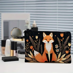 Süsser Kosmetikbeutel mit Fuchs-Druck, multifunktionales Reissverschluss-Etui für Alltag.
