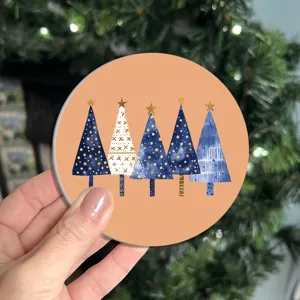 Posavasos redondo motivo arbol de navidad decoracion de mesa alfombrilla cafe fiesta
