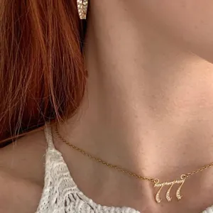 Gold angel number 222 necklace rhinestone pendant dainty jewelry gift for friends and women