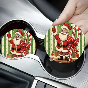 Christmas Santa Claus car cup holder coaster silicone non-slip auto interior accessories decor