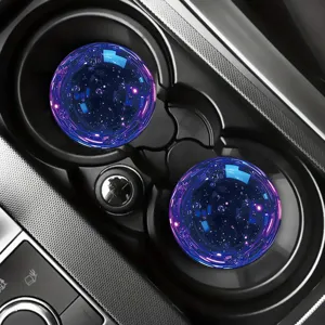 Car silicone cup holder coaster starry pattern non-slip anti-dust mat interior accessory 2pcs