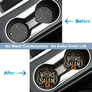 Halloween car silicone coasters waterproof heat resistant cup holder mat for vehicle use