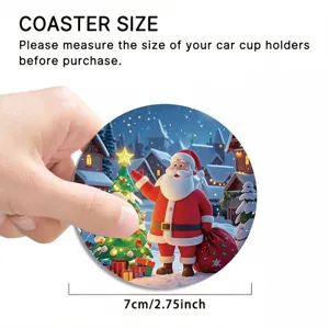 Christmas diatomite car cup coaster 7cm absorbent non-slip holiday drink mat for table