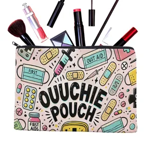 Niedliche Cartoon medizinische Muster Reißverschluss Kosmetiktasche tragbare Reise Make-up.