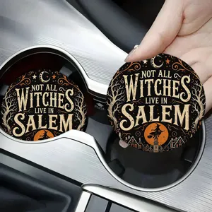 Halloween silicone car cup coaster cute spooky witches drink holder insert mat decor