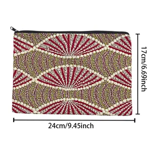 Diamond painting clutch detail shot featuring double-sided beaded fan pattern and zipper closure.