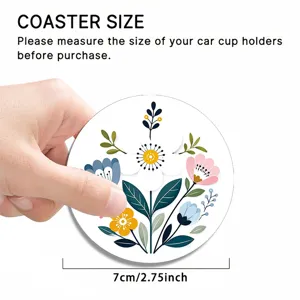 Sous-tasse auto absorbant tapis porte-gobelet véhicule joli motif floral botanique 7cm.