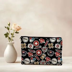 Kulturbeutel mit Medizin-Thema Print, tragbare Kosmetiktasche mit Reißverschluss für Reisen.