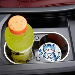 Niedlicher Cartoon Katze Auto Tassen Untersetzer rutschfeste Auto Innenraum Dekoration Matte.