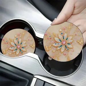 glitzernde strass blumen auto becher untersetzer silikon getränkehalter matte